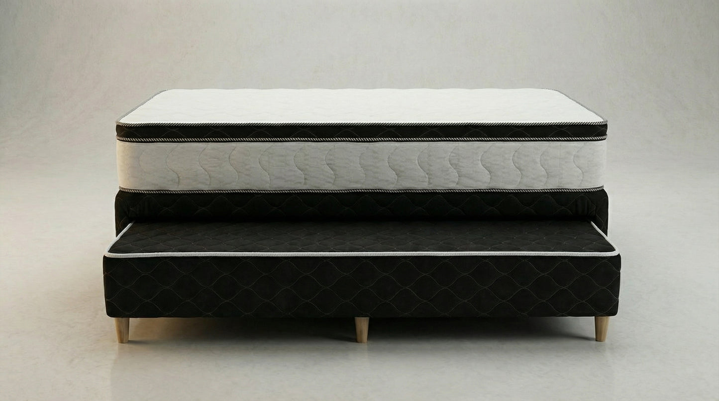 Cama Duo · Europea con colchón doble