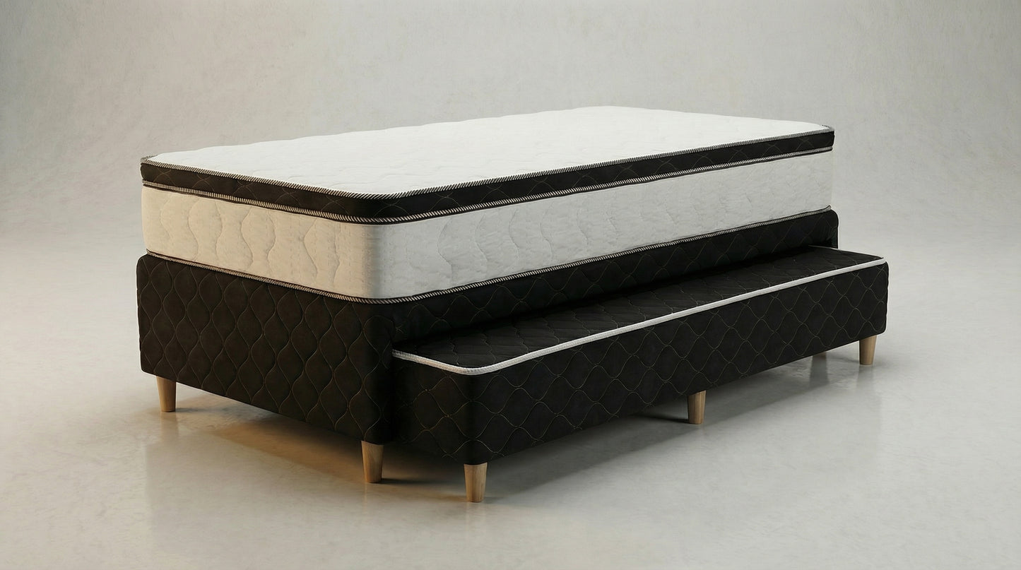 Cama Duo · Europea con colchón doble