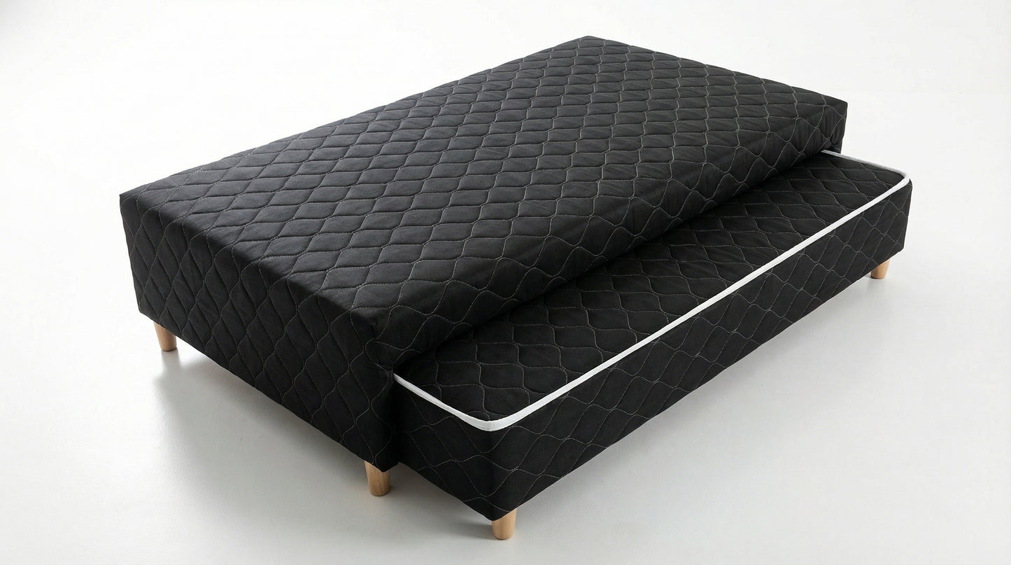 Cama Duo · Europea con colchón doble